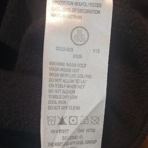 Men's small jacket, youth XL sweatshirt